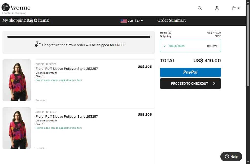 1ere Avenue checkout page showing 1ere Avenue discount code box | Screenshot taken by SimplyCodes community member on Jul 16, 2025