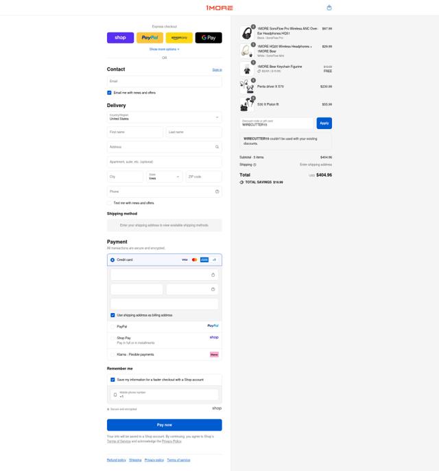 1More checkout page showing 1More promo code box | Screenshot taken by SimplyCodes community member on Sep 14, 2025