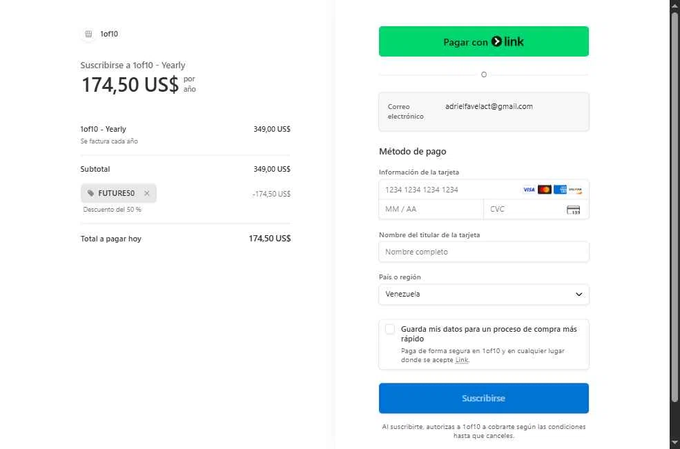 1of10 checkout page showing 1of10 promo code box | Screenshot taken by SimplyCodes community member on Dec 10, 2025