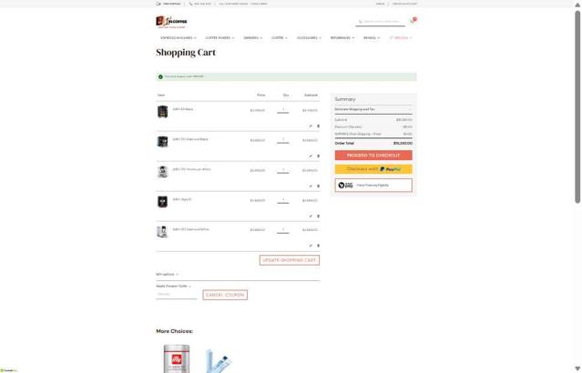 1st In Coffee checkout page showing 1st In Coffee promo code box | Screenshot taken by SimplyCodes community member on May 3, 2025
