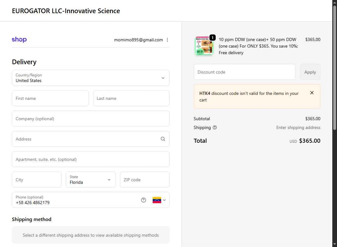 25-DDW-HydroHealth checkout page showing 25-DDW-HydroHealth promo code box | Screenshot taken by SimplyCodes community member on Dec 26, 2025