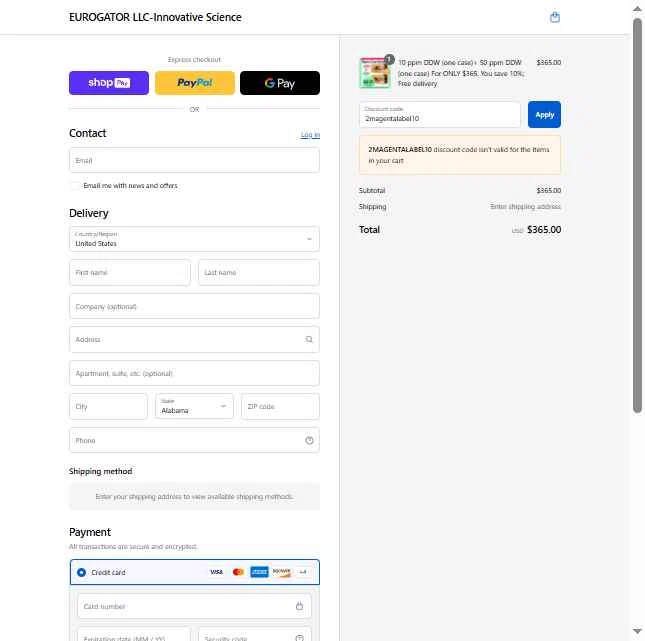 25-DDW-HydroHealth checkout page showing 25-DDW-HydroHealth promo code box | Screenshot taken by SimplyCodes community member on Aug 28, 2025