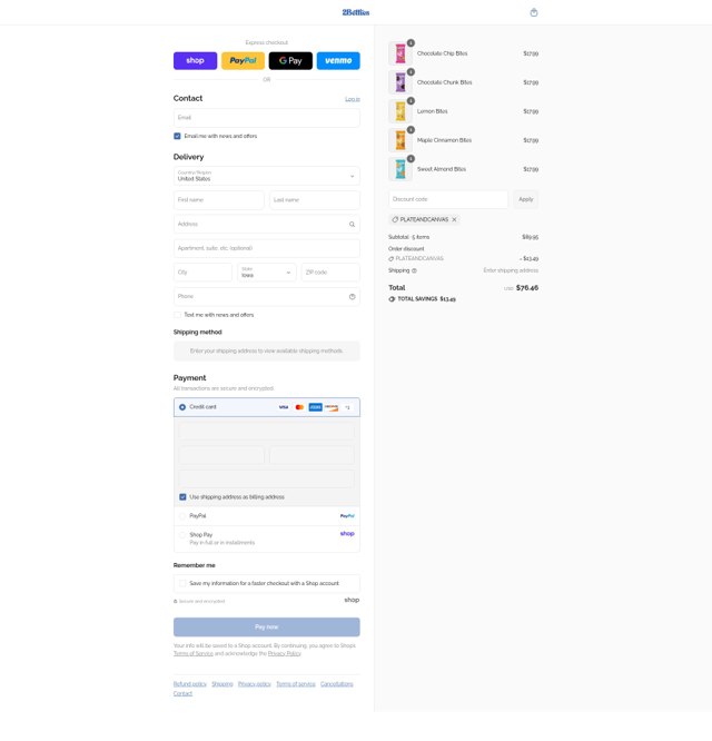 2Betties checkout page showing 2Betties discount code box | Screenshot taken by SimplyCodes community member on Sep 4, 2025