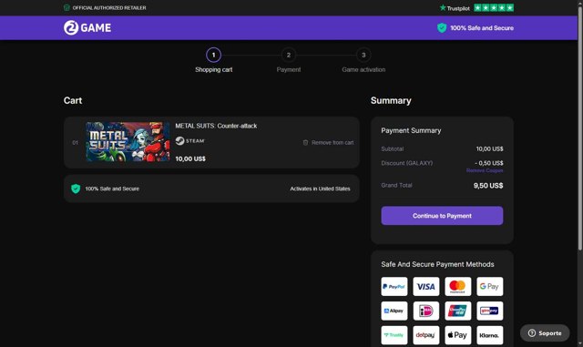 2game checkout page showing 2game discount code box | Screenshot taken by SimplyCodes community member on Jul 9, 2025