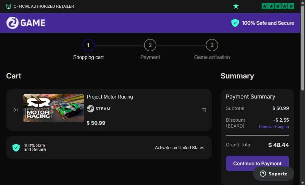 2game checkout page showing 2game discount code box | Screenshot taken by SimplyCodes community member on Aug 23, 2025