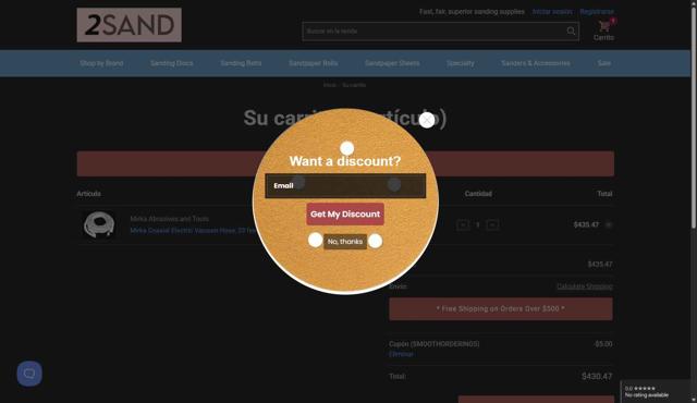 2Sand checkout page showing 2Sand coupon code box | Screenshot taken by SimplyCodes community member on Jul 22, 2025