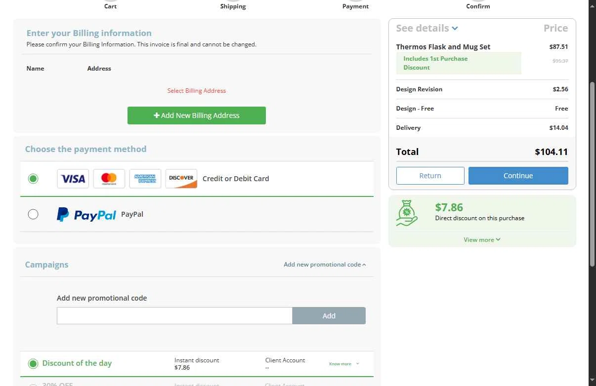 360onlineprint checkout page showing 360onlineprint coupon code box | Screenshot taken by SimplyCodes community member on Aug 24, 2025