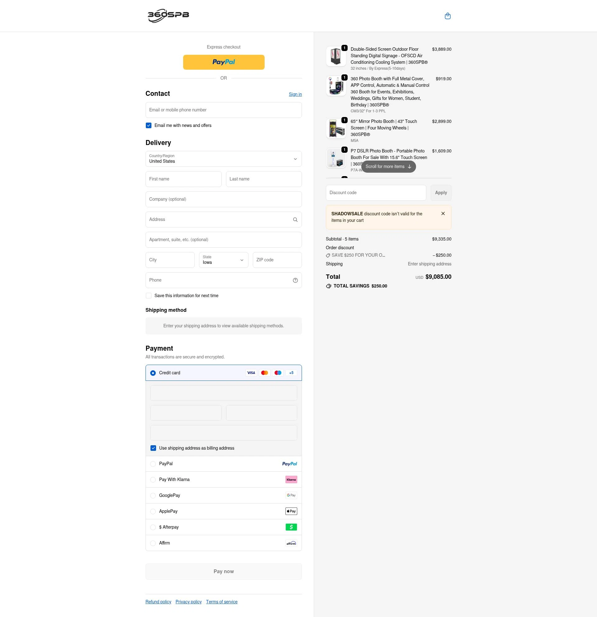 360SPB checkout page showing 360SPB promo code box | Screenshot taken by SimplyCodes community member on Feb 9, 2026