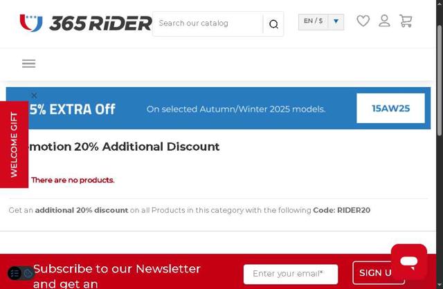 365 Rider checkout page showing 365 Rider promo code box | Screenshot taken by SimplyCodes community member on Sep 7, 2025