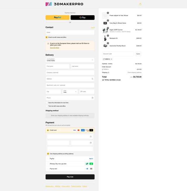 3DMakerpro checkout page showing 3DMakerpro discount code box | Screenshot taken by SimplyCodes community member on Sep 8, 2025