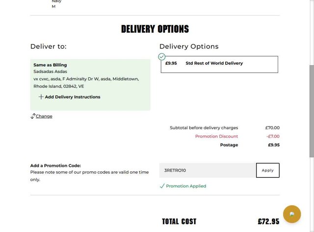 3Retro checkout page showing 3Retro promo code box | Screenshot taken by SimplyCodes community member on Aug 5, 2025
