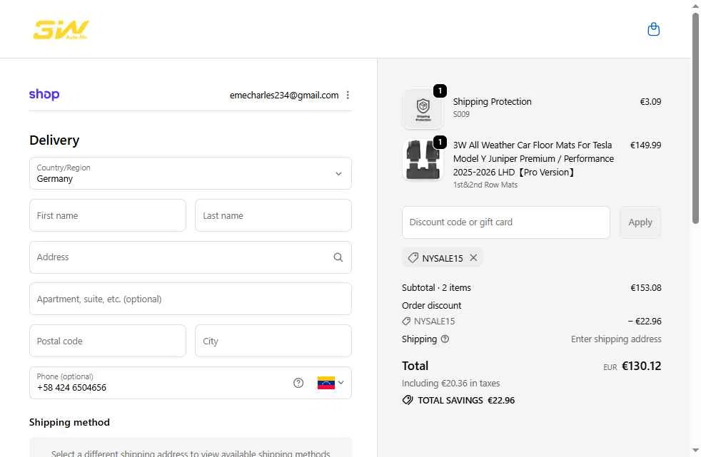 3W Auto-Life checkout page showing 3W Auto-Life promo code box | Screenshot taken by SimplyCodes community member on Feb 10, 2026