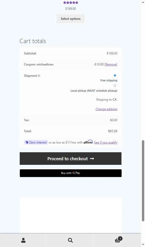 41.22 Inc. checkout page showing 41.22 Inc. promo code box | Screenshot taken by SimplyCodes community member on Feb 18, 2026