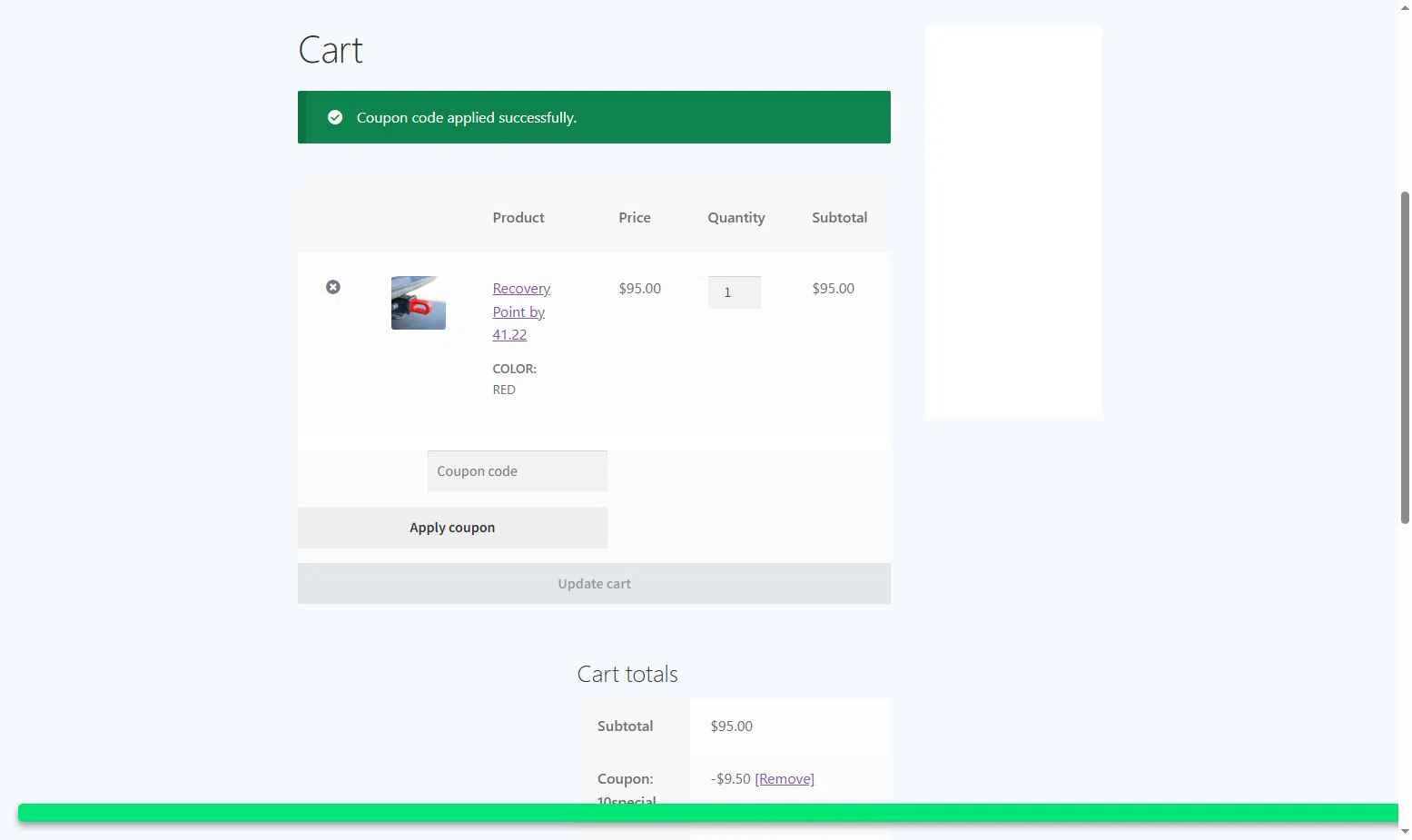 41.22 Inc. checkout page showing 41.22 Inc. promo code box | Screenshot taken by SimplyCodes community member on Dec 7, 2025