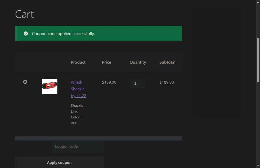 41.22 Inc. checkout page showing 41.22 Inc. promo code box | Screenshot taken by SimplyCodes community member on Dec 10, 2025