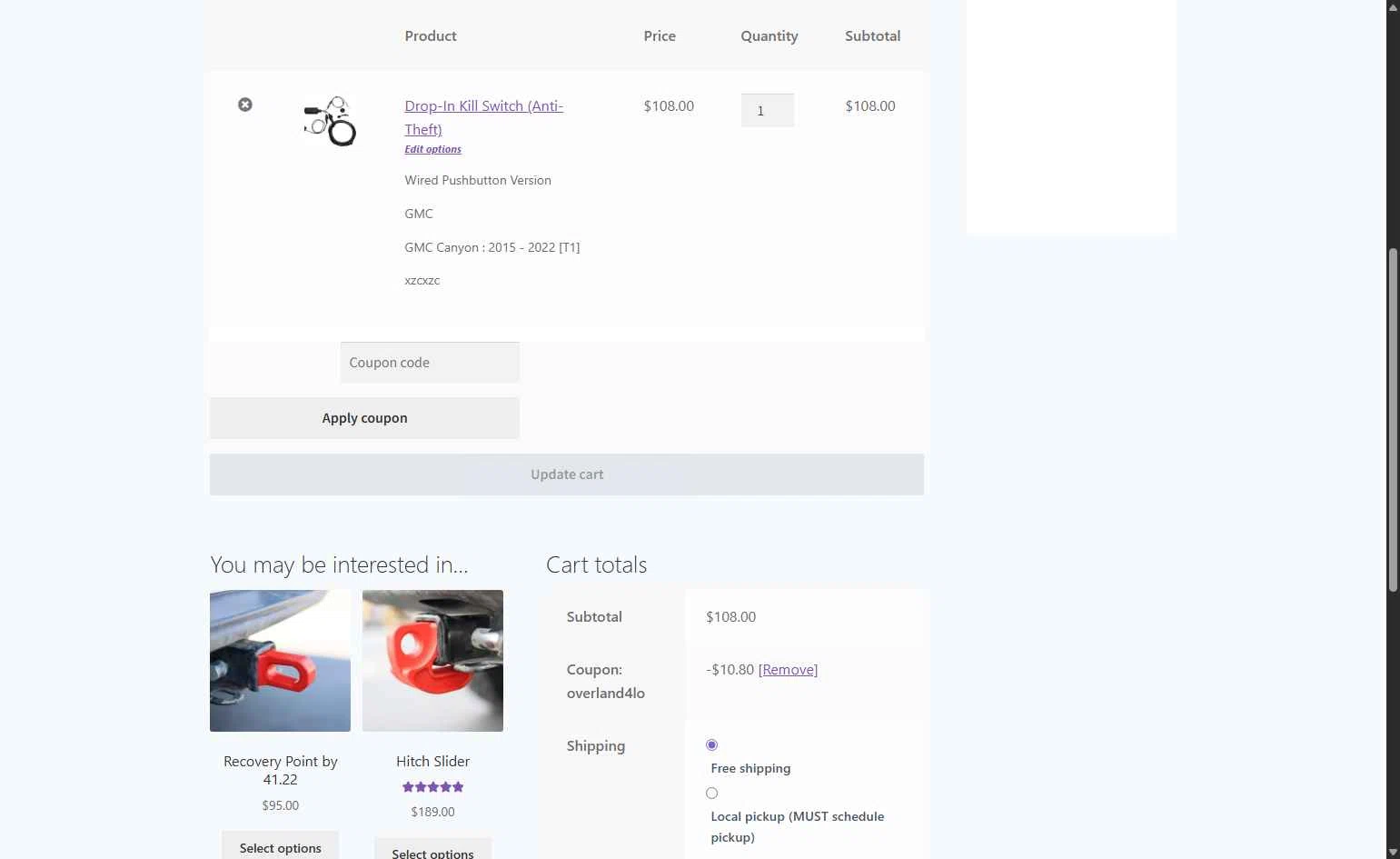 41.22 Inc. checkout page showing 41.22 Inc. promo code box | Screenshot taken by SimplyCodes community member on Dec 6, 2025