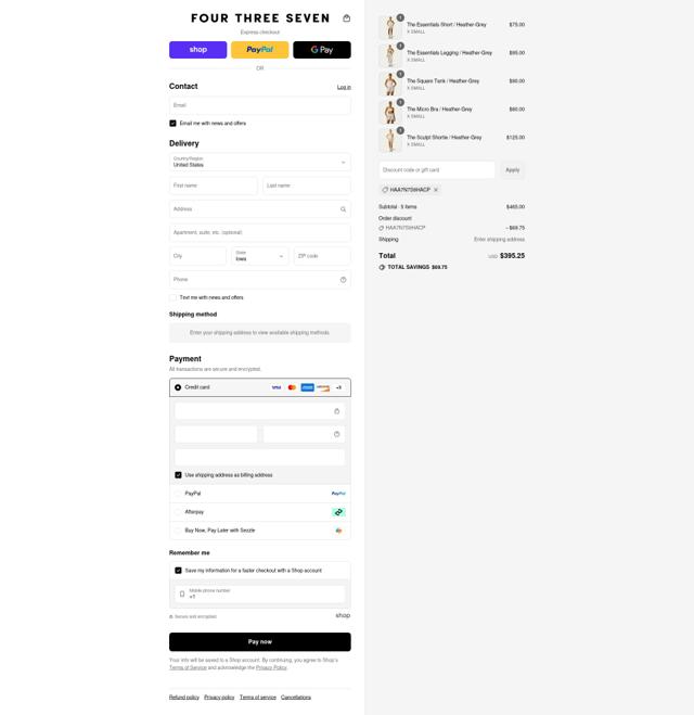 437 checkout page showing 437 discount code box | Screenshot taken by SimplyCodes community member on Sep 6, 2025