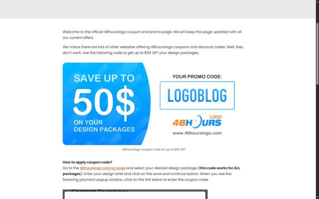 48 Hours Logo checkout page showing 48 Hours Logo promo code box | Screenshot taken by SimplyCodes community member on Jun 5, 2025