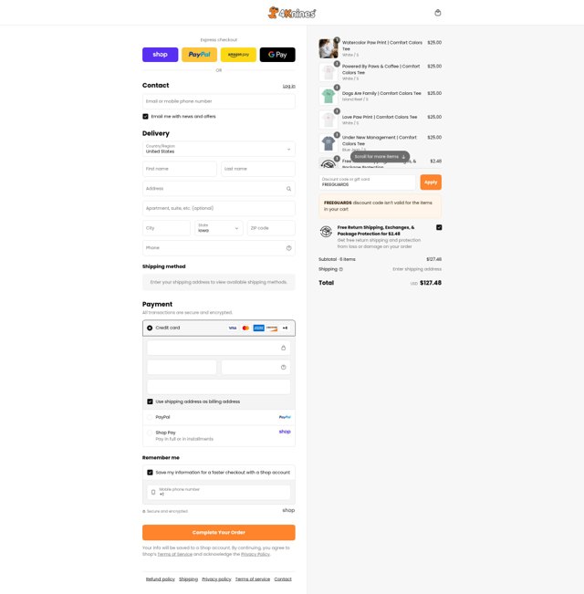 4Knines checkout page showing 4Knines discount code box | Screenshot taken by SimplyCodes community member on Sep 8, 2025