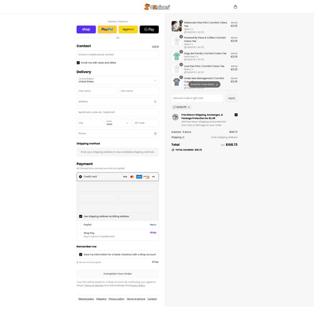 4Knines checkout page showing 4Knines discount code box | Screenshot taken by SimplyCodes community member on Sep 8, 2025