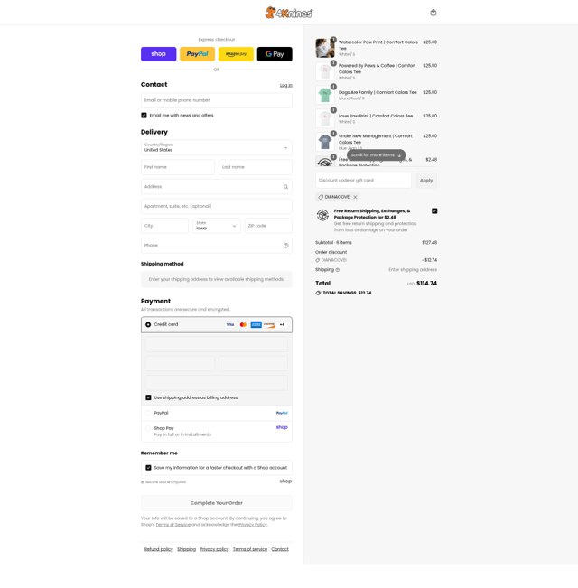 4Knines checkout page showing 4Knines discount code box | Screenshot taken by SimplyCodes community member on Sep 8, 2025
