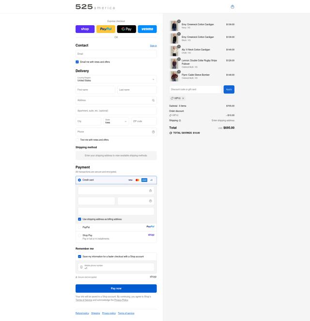 525 America checkout page showing 525 America promo code box | Screenshot taken by SimplyCodes community member on Sep 12, 2025