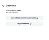MYCOZYMAISON coupon verification screenshot