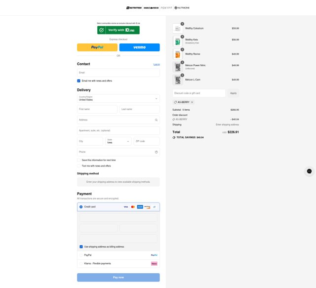 5 Star Nutrition checkout page showing 5 Star Nutrition discount code box | Screenshot taken by SimplyCodes community member on Sep 7, 2025