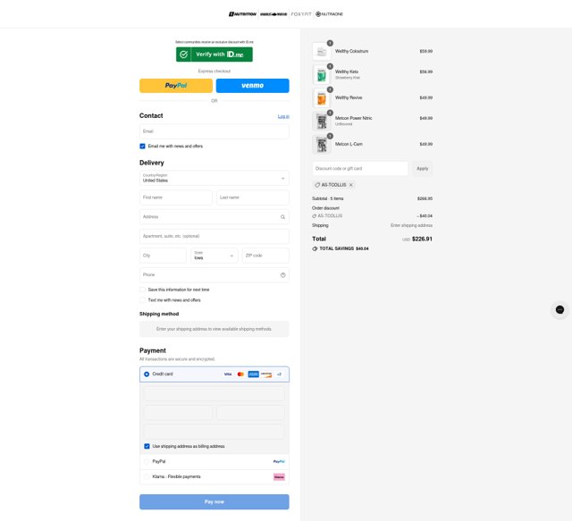 5 Star Nutrition checkout page showing 5 Star Nutrition discount code box | Screenshot taken by SimplyCodes community member on Sep 7, 2025