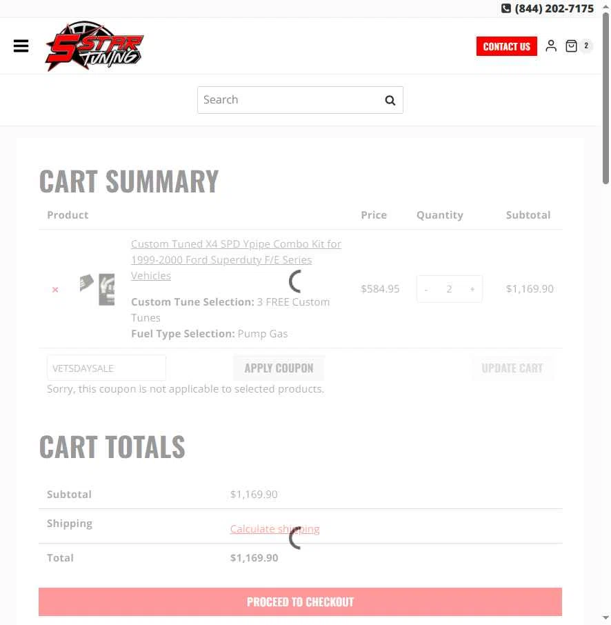 5 Star Tuning checkout page showing 5 Star Tuning coupon code box | Screenshot taken by SimplyCodes community member on Dec 10, 2025