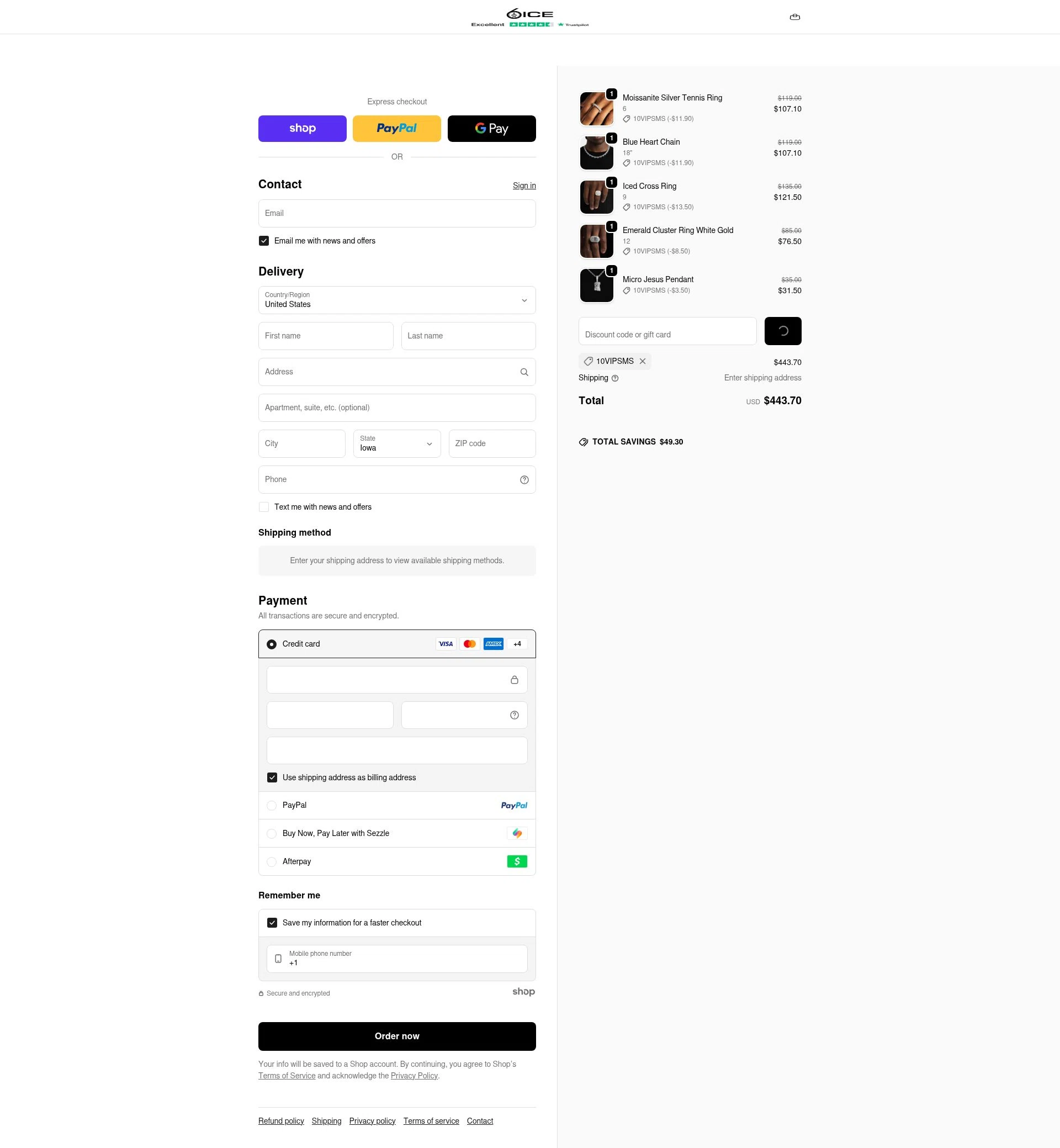 6ix Ice checkout page showing 6ix Ice discount code box | Screenshot taken by SimplyCodes community member on Jan 23, 2026