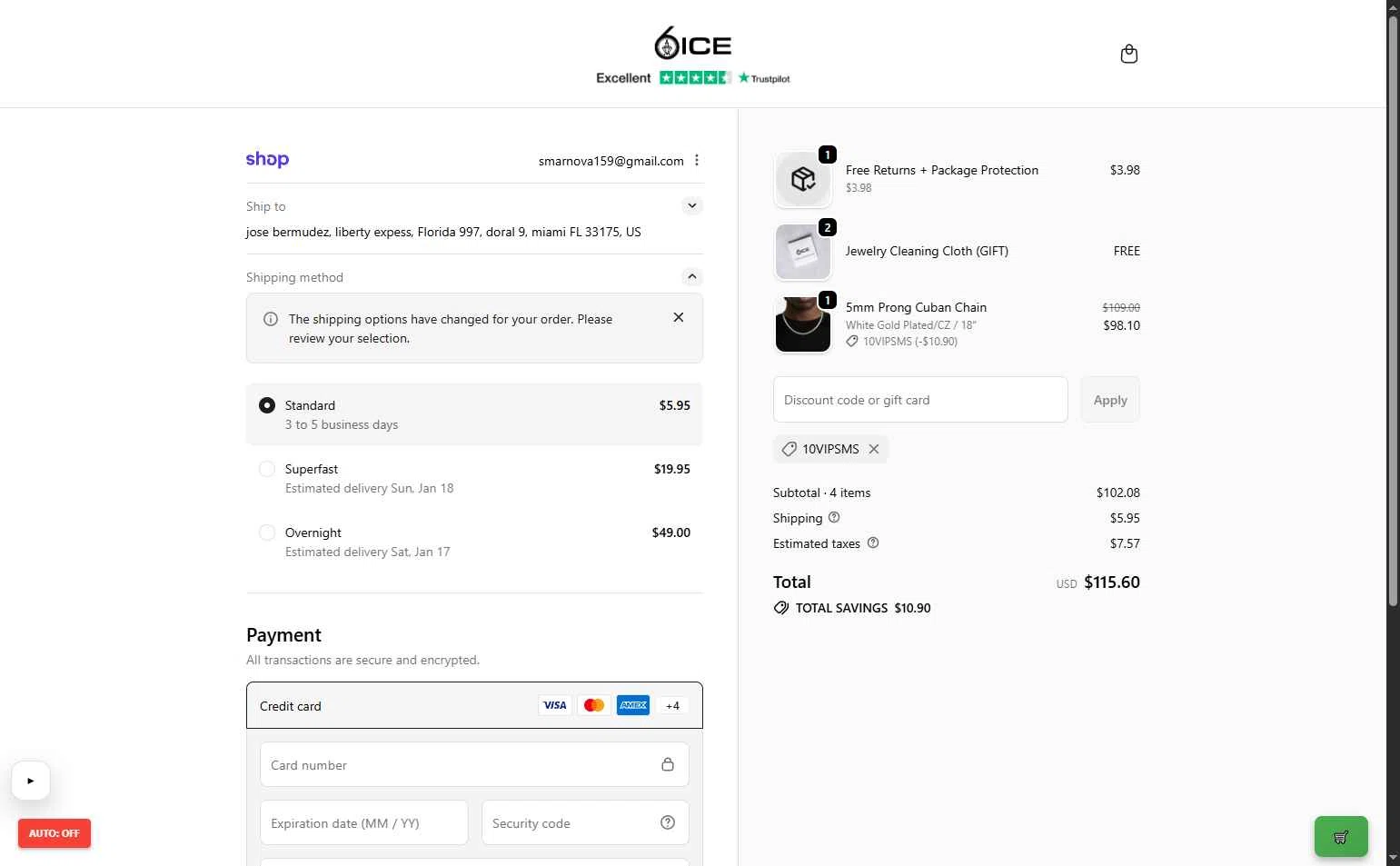 6ix Ice checkout page showing 6ix Ice discount code box | Screenshot taken by SimplyCodes community member on Jan 13, 2026