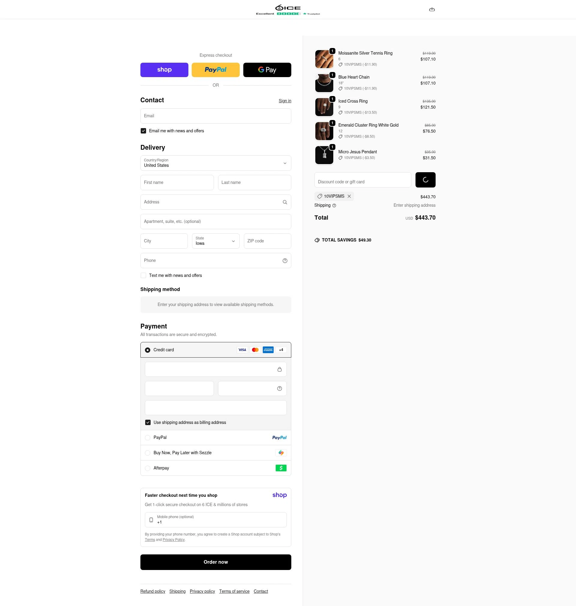6ix Ice checkout page showing 6ix Ice discount code box | Screenshot taken by SimplyCodes community member on Jan 18, 2026