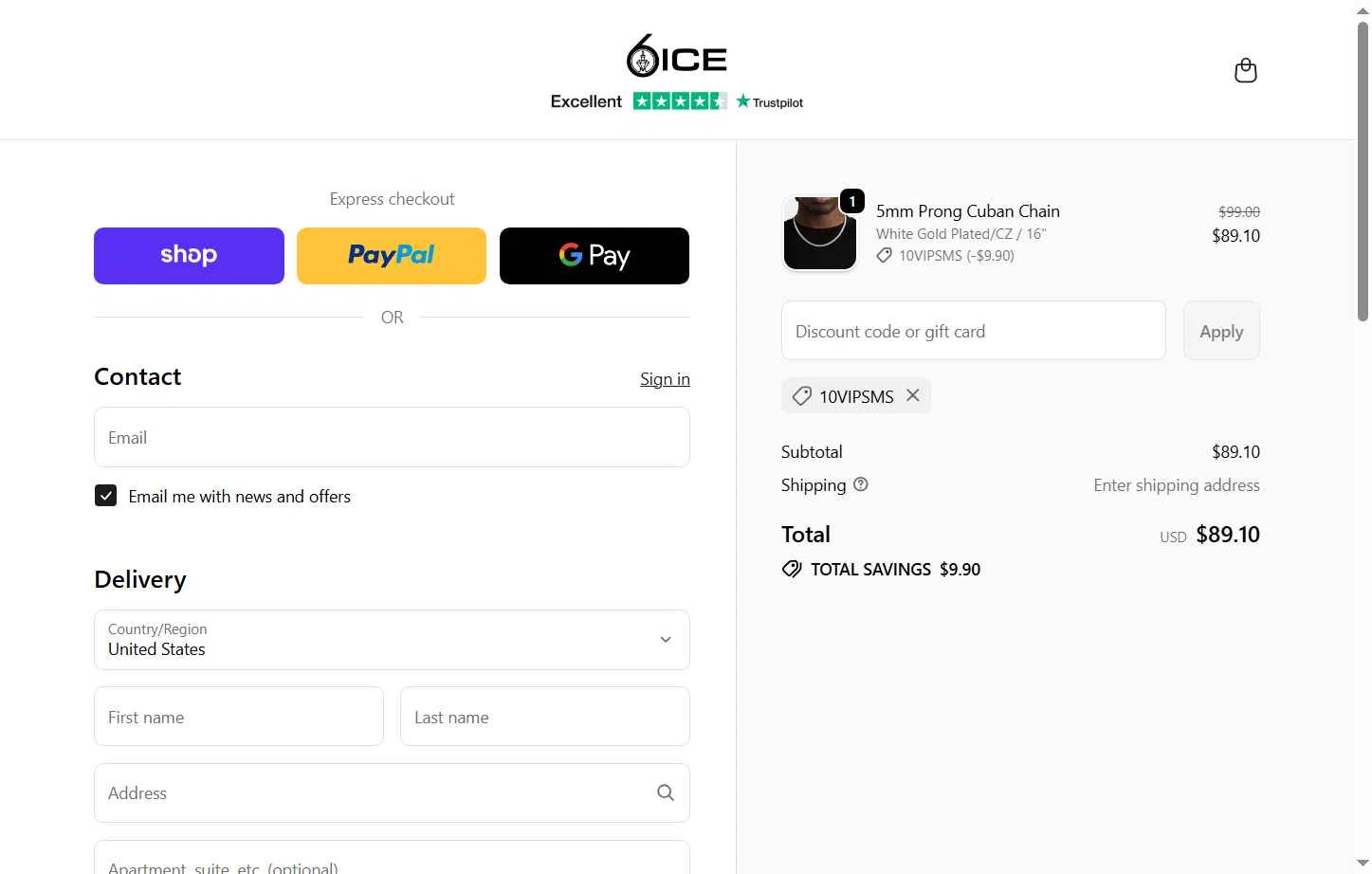 6ix Ice checkout page showing 6ix Ice discount code box | Screenshot taken by SimplyCodes community member on Dec 8, 2025