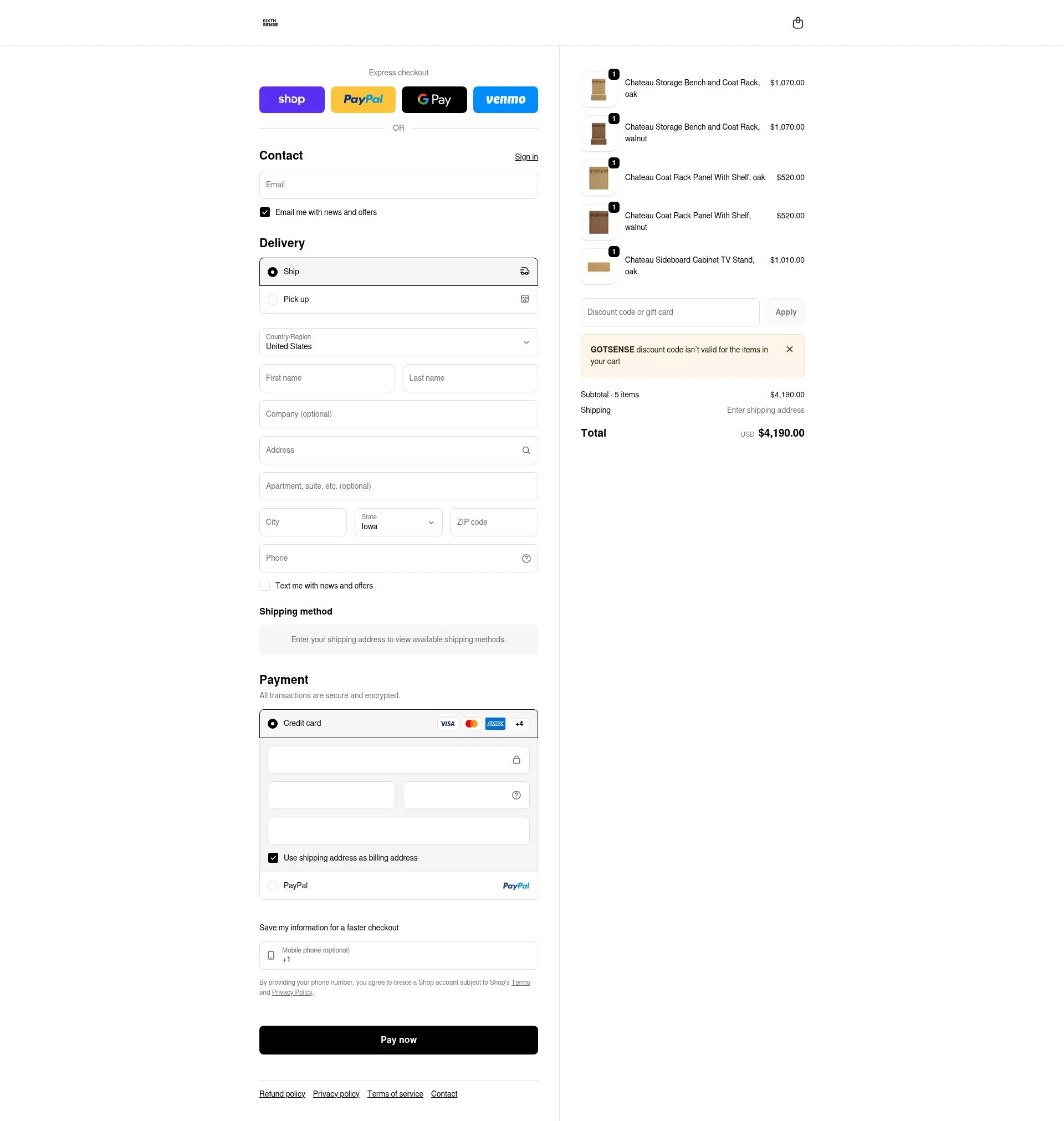 6ixth Sense checkout page showing 6ixth Sense promo code box | Screenshot taken by SimplyCodes community member on Feb 4, 2026