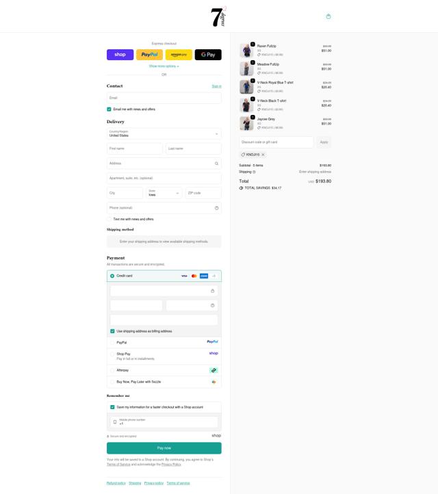 7 Degrees checkout page showing 7 Degrees promo code box | Screenshot taken by SimplyCodes community member on Oct 2, 2025