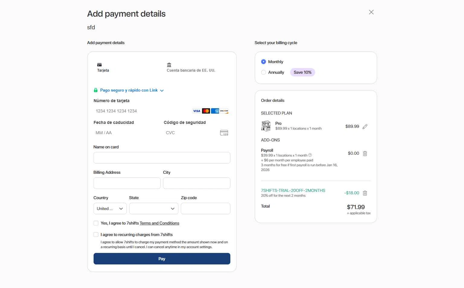 7Shifts checkout page showing 7Shifts promo code box | Screenshot taken by SimplyCodes community member on Sep 4, 2025