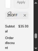 25OFF coupon verification screenshot