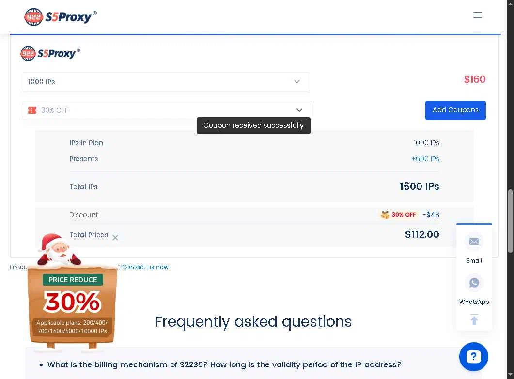 922S5 checkout page showing 922S5 promo code box | Screenshot taken by SimplyCodes community member on Dec 23, 2025