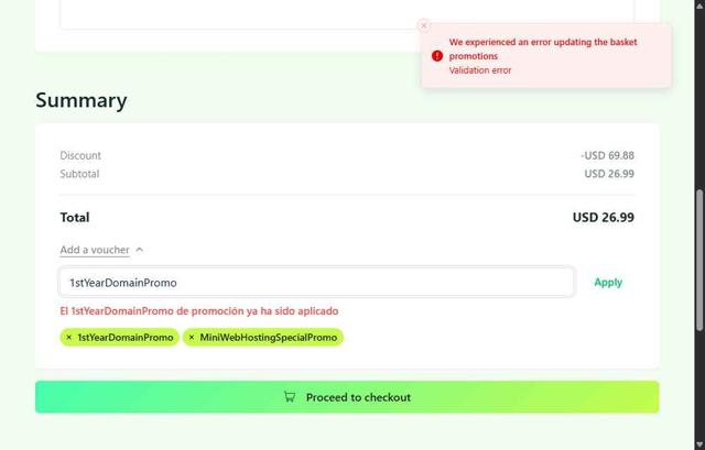 A2 Hosting checkout page showing A2 Hosting promo code box | Screenshot taken by SimplyCodes community member on Jul 11, 2025