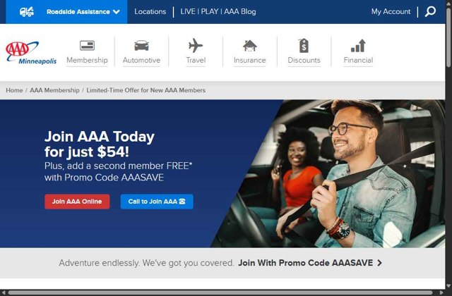 AAA checkout page showing AAA promo code box | Screenshot taken by SimplyCodes community member on Aug 23, 2025