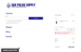 AAA Police Supply coupon verification screenshot