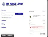 AAA Police Supply coupon verification screenshot
