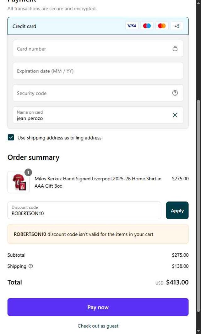 AAA Sports Memorabilia checkout page showing AAA Sports Memorabilia discount code box | Screenshot taken by SimplyCodes community member on Aug 23, 2025