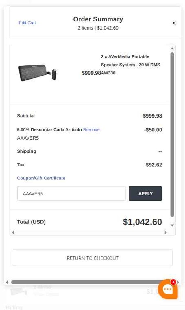 AAAWAVE checkout page showing AAAWAVE coupon code box | Screenshot taken by SimplyCodes community member on Aug 21, 2025