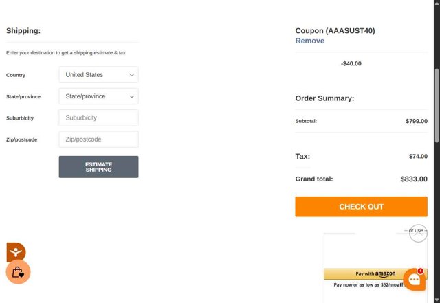 AAAWAVE checkout page showing AAAWAVE coupon code box | Screenshot taken by SimplyCodes community member on Aug 2, 2025