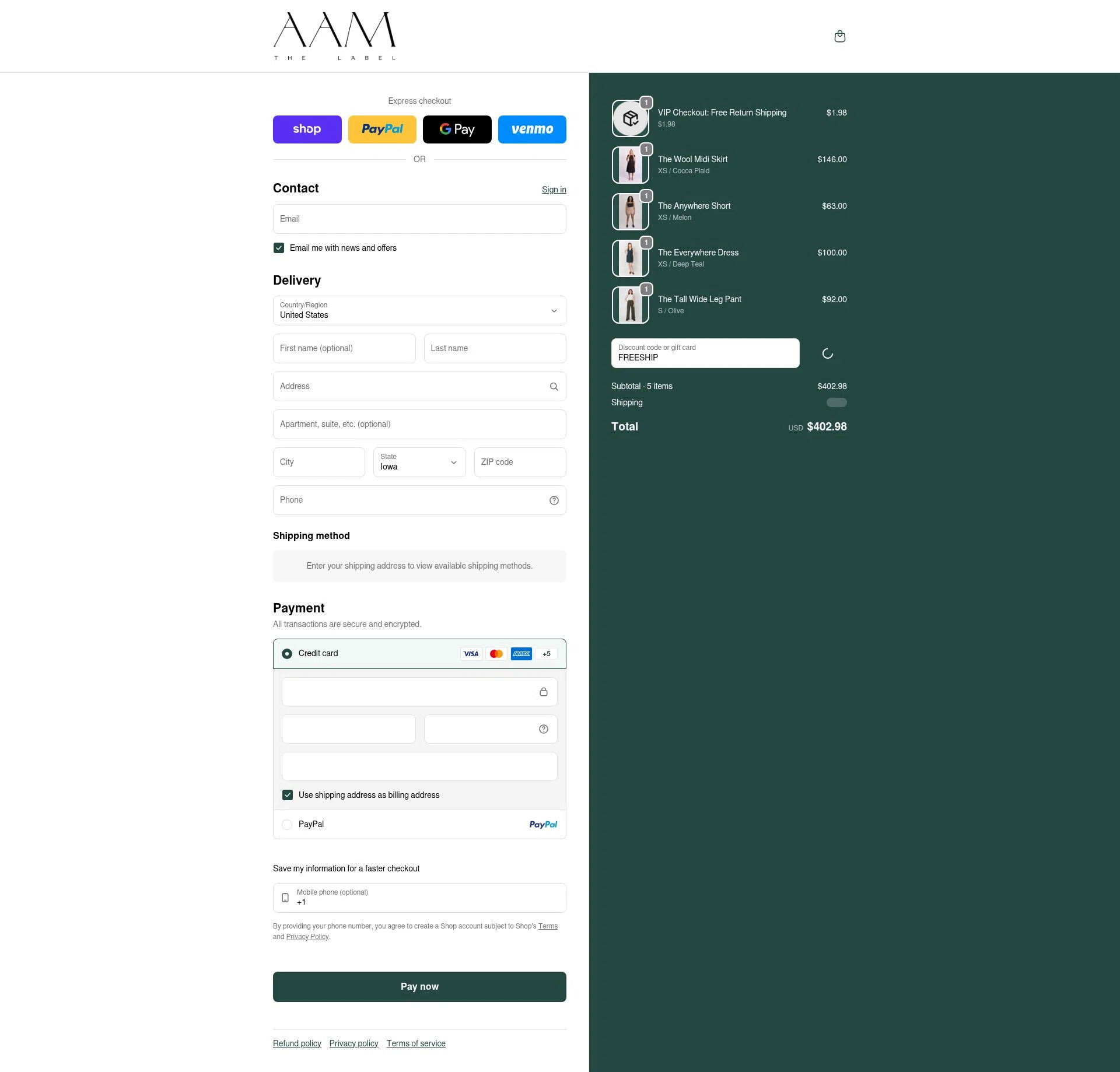 AAM checkout page showing AAM discount code box | Screenshot taken by SimplyCodes community member on Feb 20, 2026