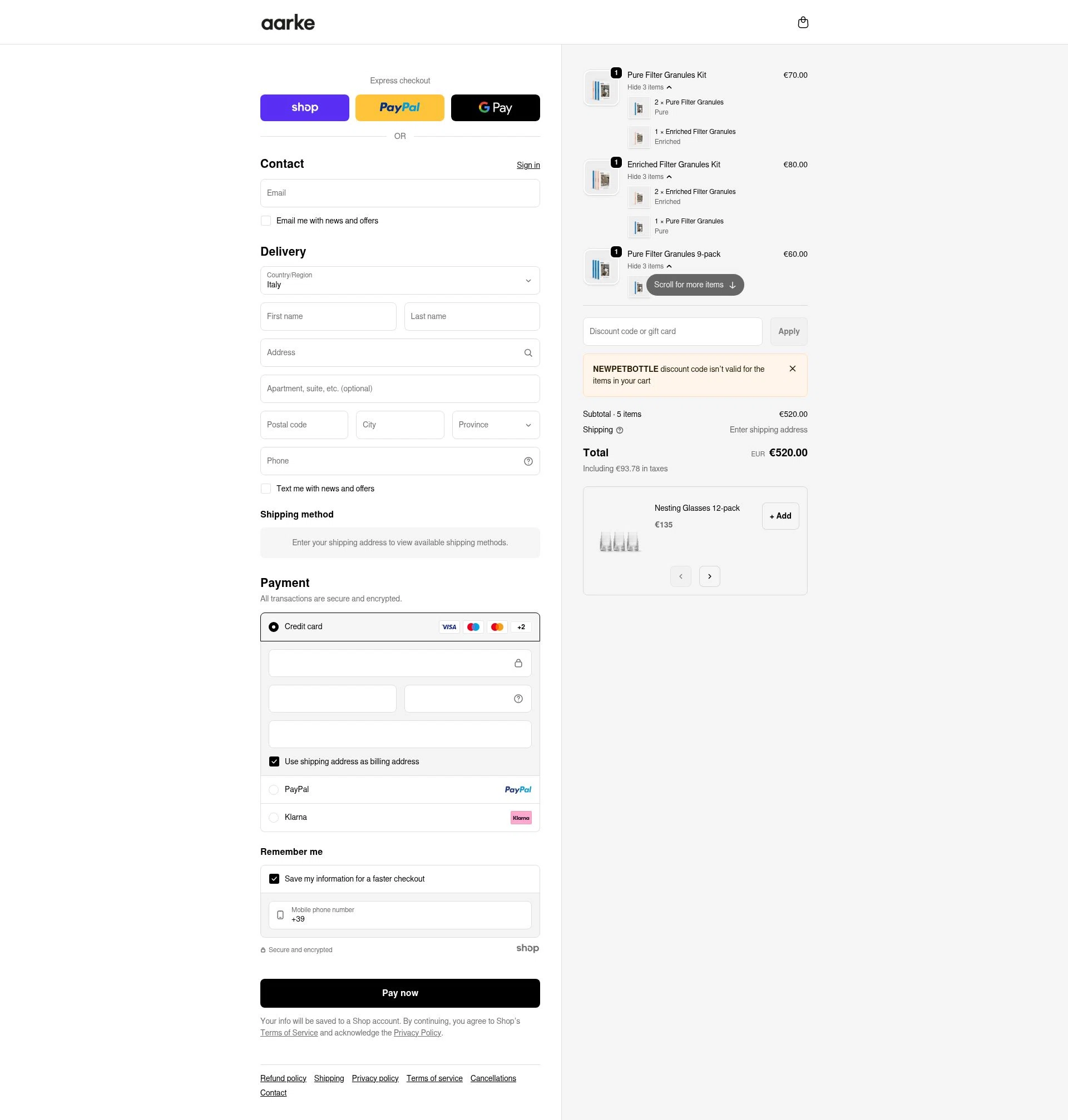 Aarke checkout page showing Aarke discount code box | Screenshot taken by SimplyCodes community member on Jan 26, 2026