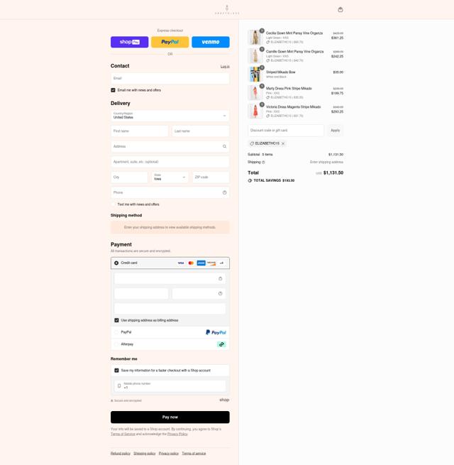 Abbey Glass checkout page showing Abbey Glass discount code box | Screenshot taken by SimplyCodes community member on Jul 23, 2025