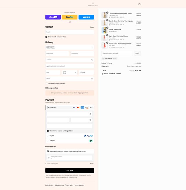 Abbey Glass checkout page showing Abbey Glass discount code box | Screenshot taken by SimplyCodes community member on Jul 23, 2025